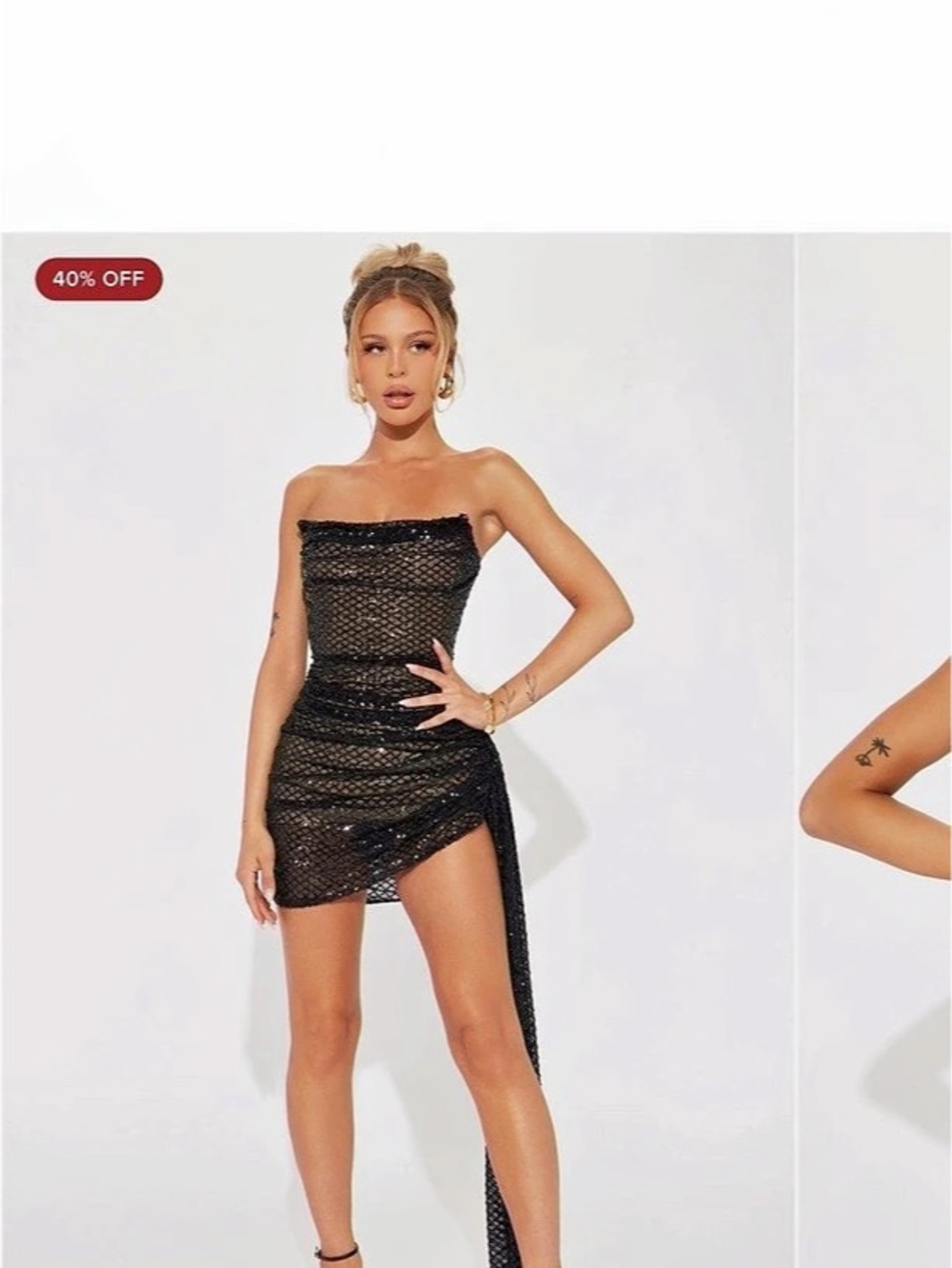 MALIV Black Sequin Mini Dress Size Small NWT